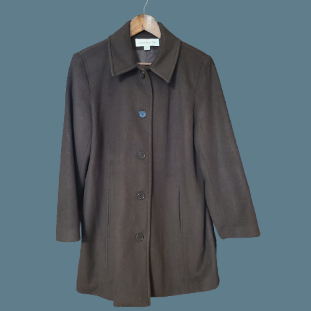 Liz Claiborne 100% Lambs Wool Dress Coat